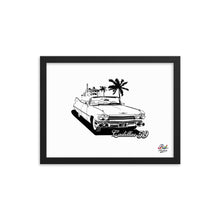 Load image into Gallery viewer, classic cadillac 59 mono print - framed wall art