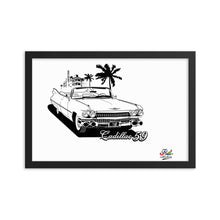 Load image into Gallery viewer, classic cadillac 59 mono print - framed wall art