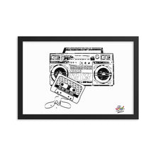 Load image into Gallery viewer, 1986 mix tape mono print - framed wall art