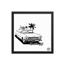 Load image into Gallery viewer, classic cadillac 59 mono print - framed wall art