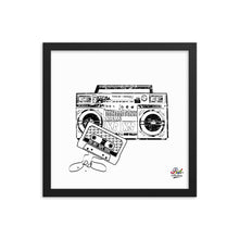 Load image into Gallery viewer, 1986 mix tape mono print - framed wall art
