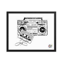 Load image into Gallery viewer, 1986 mix tape mono print - framed wall art