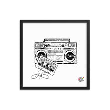 Load image into Gallery viewer, 1986 mix tape mono print - framed wall art