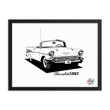 Load image into Gallery viewer, chevrolet 1957 mono print - framed wall art