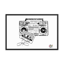 Load image into Gallery viewer, 1986 mix tape mono print - framed wall art