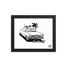 Load image into Gallery viewer, classic cadillac 59 mono print - framed wall art