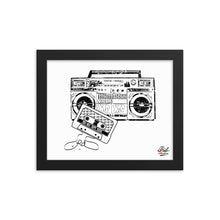 Load image into Gallery viewer, 1986 mix tape mono print - framed wall art