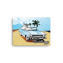 Load image into Gallery viewer, sky blue cadilliac 59 - canvas wall art