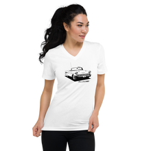 Load image into Gallery viewer, chevrolet 1957 bel air convertible - Unisex Short Sleeve V-Neck T-Shirt