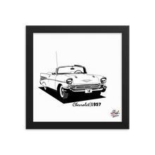 Load image into Gallery viewer, chevrolet 1957 mono print - framed wall art
