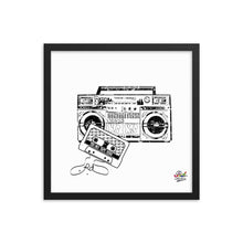 Load image into Gallery viewer, 1986 mix tape mono print - framed wall art
