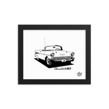 Load image into Gallery viewer, chevrolet 1957 mono print - framed wall art
